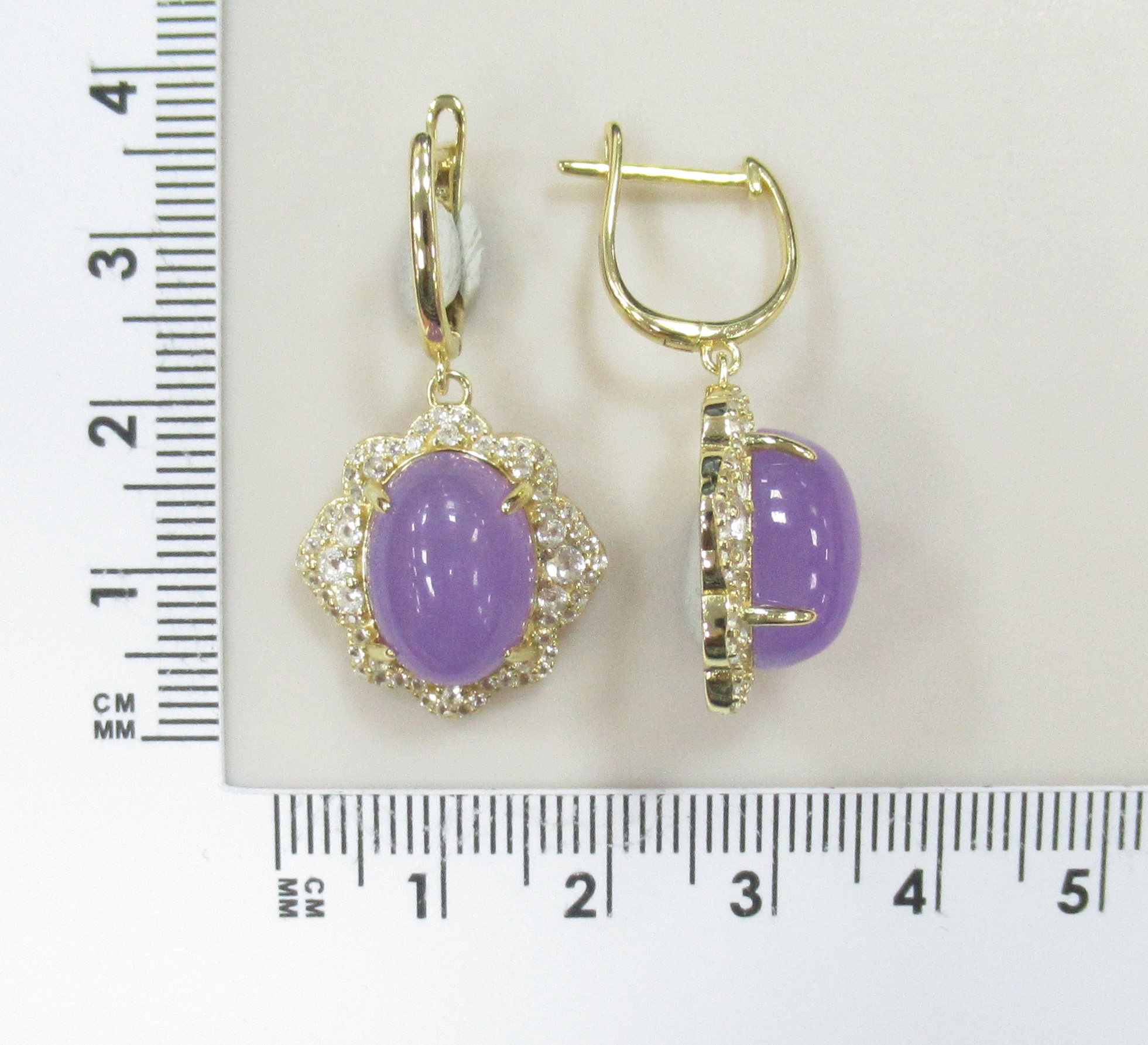 Серебряные серьги с лавандовыми жадеитами